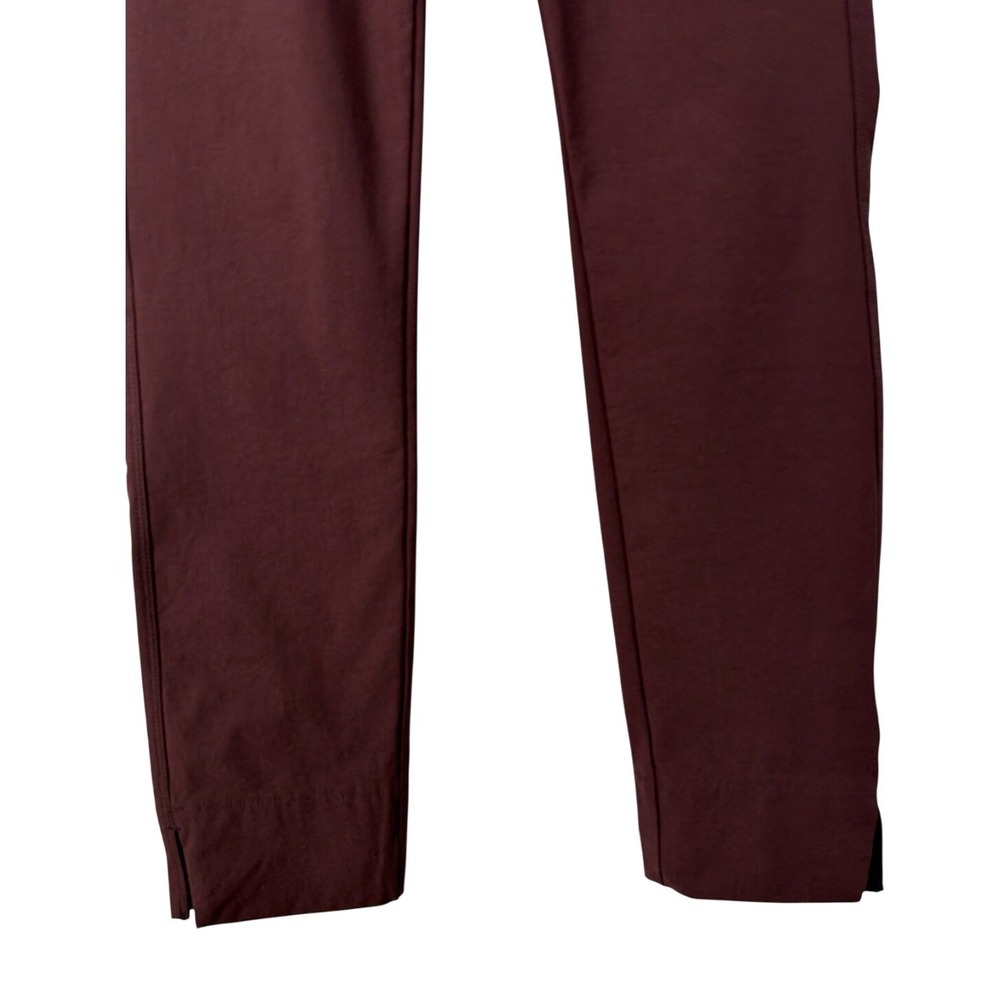 Athleta Wander Slim Ankle Pants Burgundy Maroon Side Zip Travel Trousers Size 4 - Picture 4 of 8